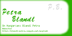 petra blandl business card